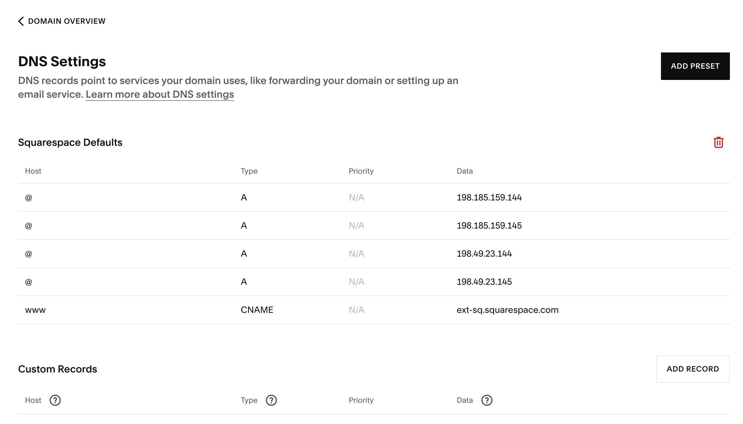 Add DNS record