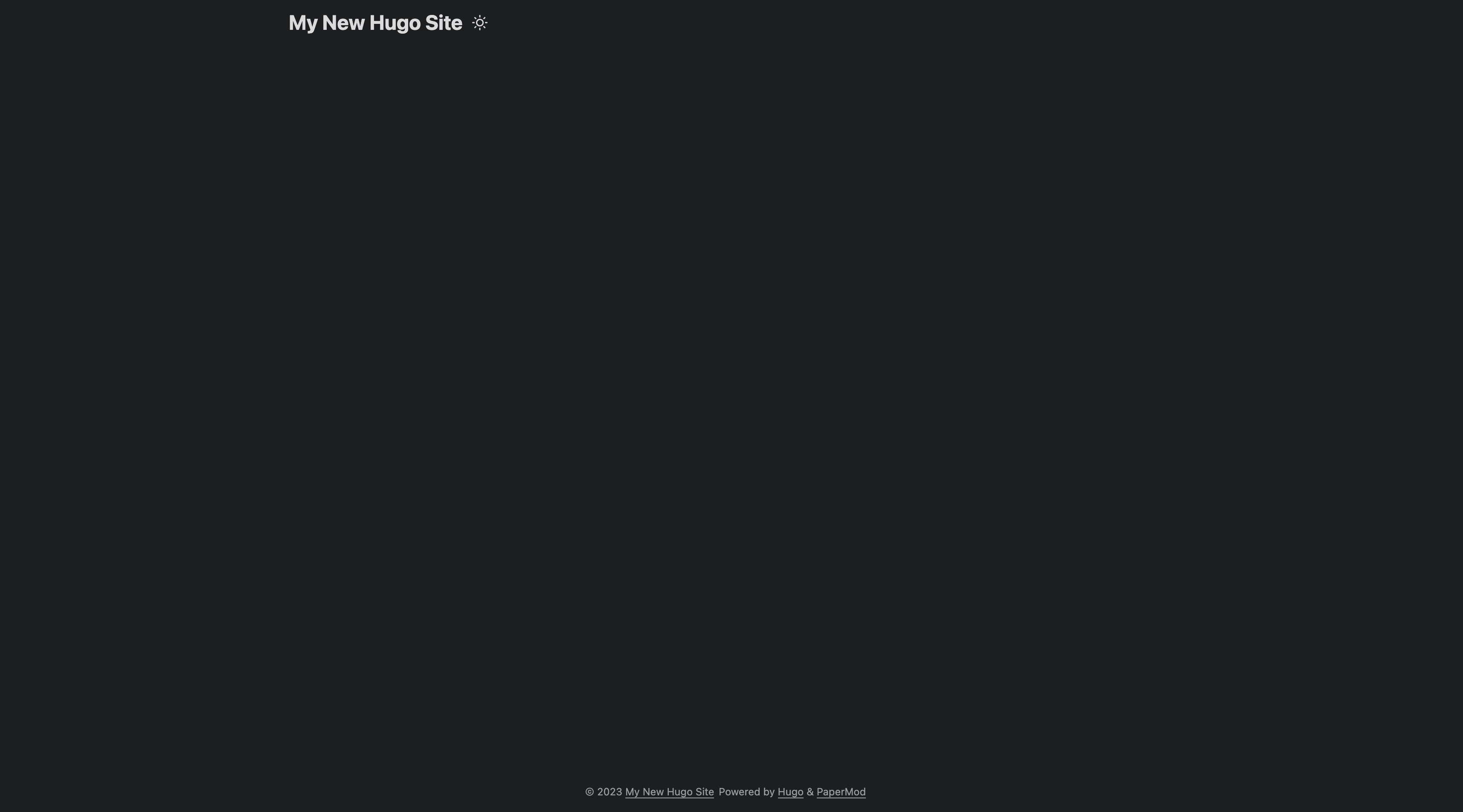 Hugo initial website